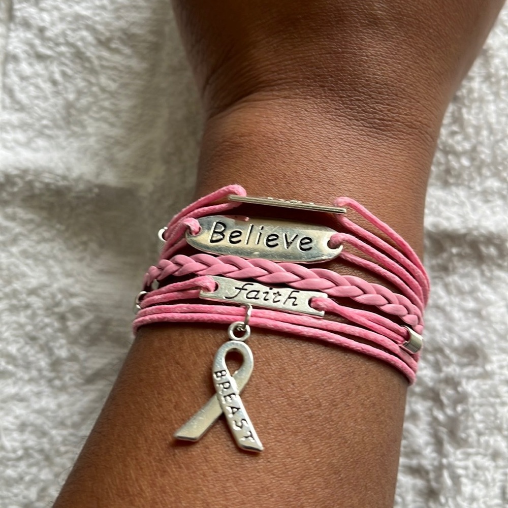 Breast cancer survivor/ hope, believe, faith bracelet charm - Picture 5 of 7